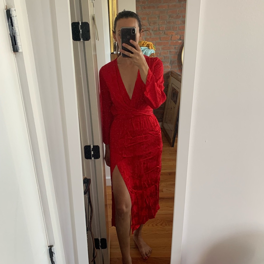 Top shop Red Silk Dress